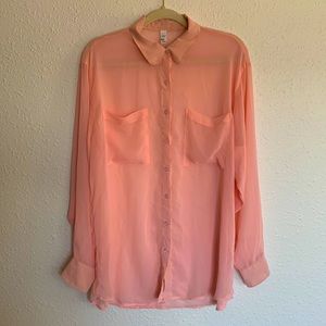 American Apparel Chiffon Button Up Blouse
